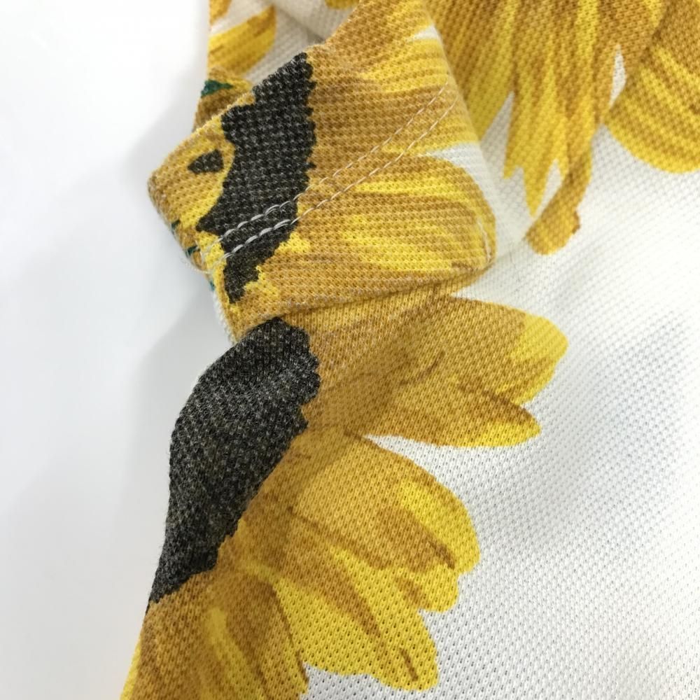 パーリーゲイツ 半袖ポロワンピース 白×イエロー ひまわり総柄 レディース 0 S ゴルフウェア PEARLY GATES LLC-HASEGAWATOSO_COM