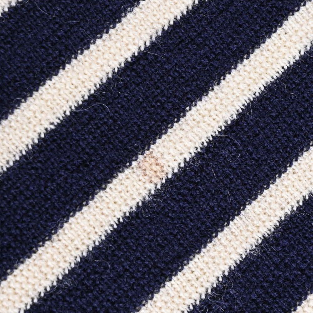 COMME des GARCONS HOMME DEUX ボーダー ウール マフラー - ネイビー