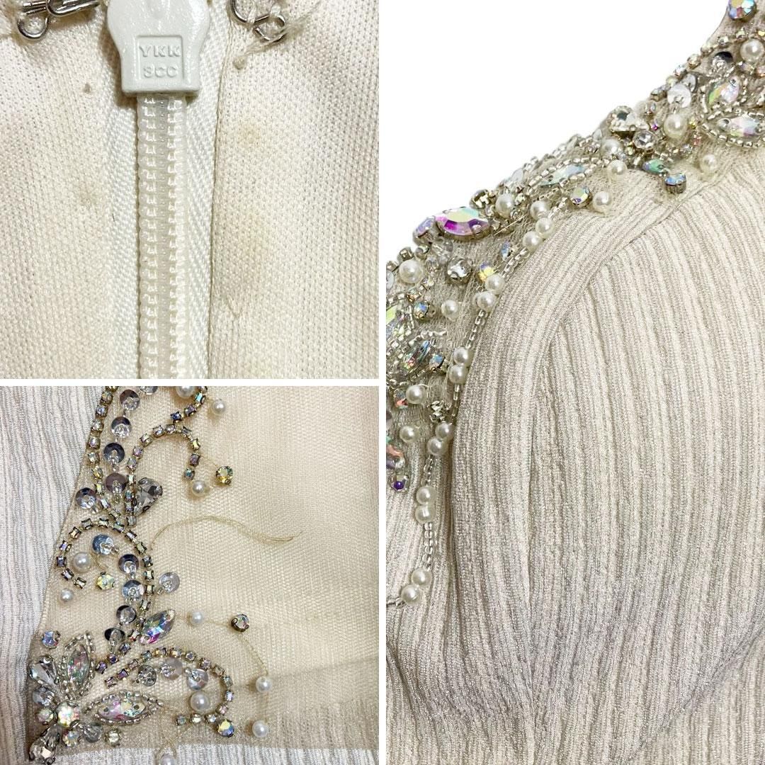 フェミニンパールチェーンタイトミニドレス