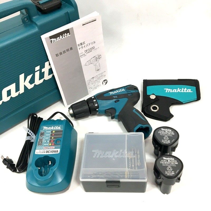 マキタ 10.8V 充電式ドライバドリル DF330DWX フルセット コードレス 電動工具 DIY 小型 ブルー makita △ DW3104