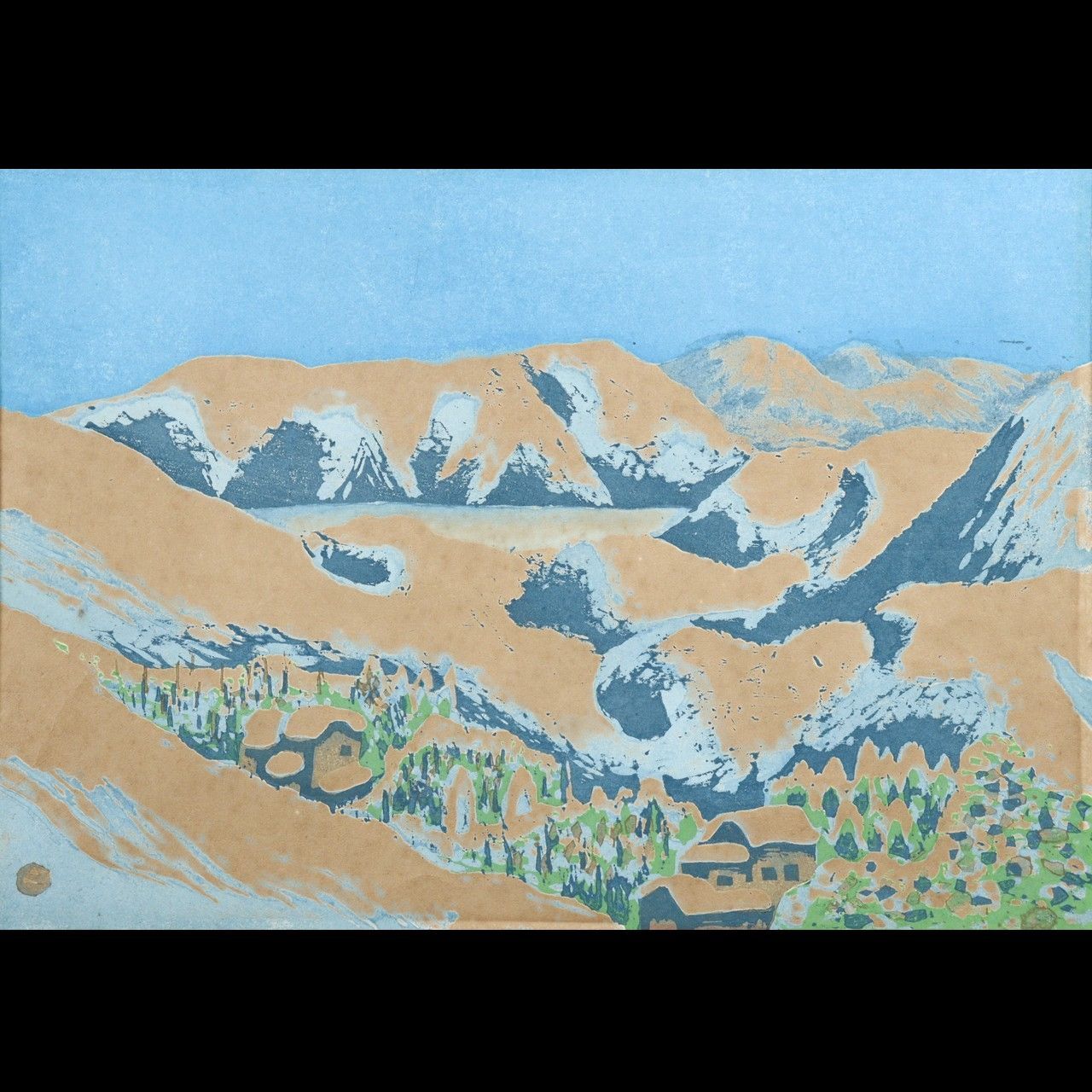 畦地梅太郎 「志賀高原ビワ池」 木版画 唐物 骨董 古美術 楾 B181.2