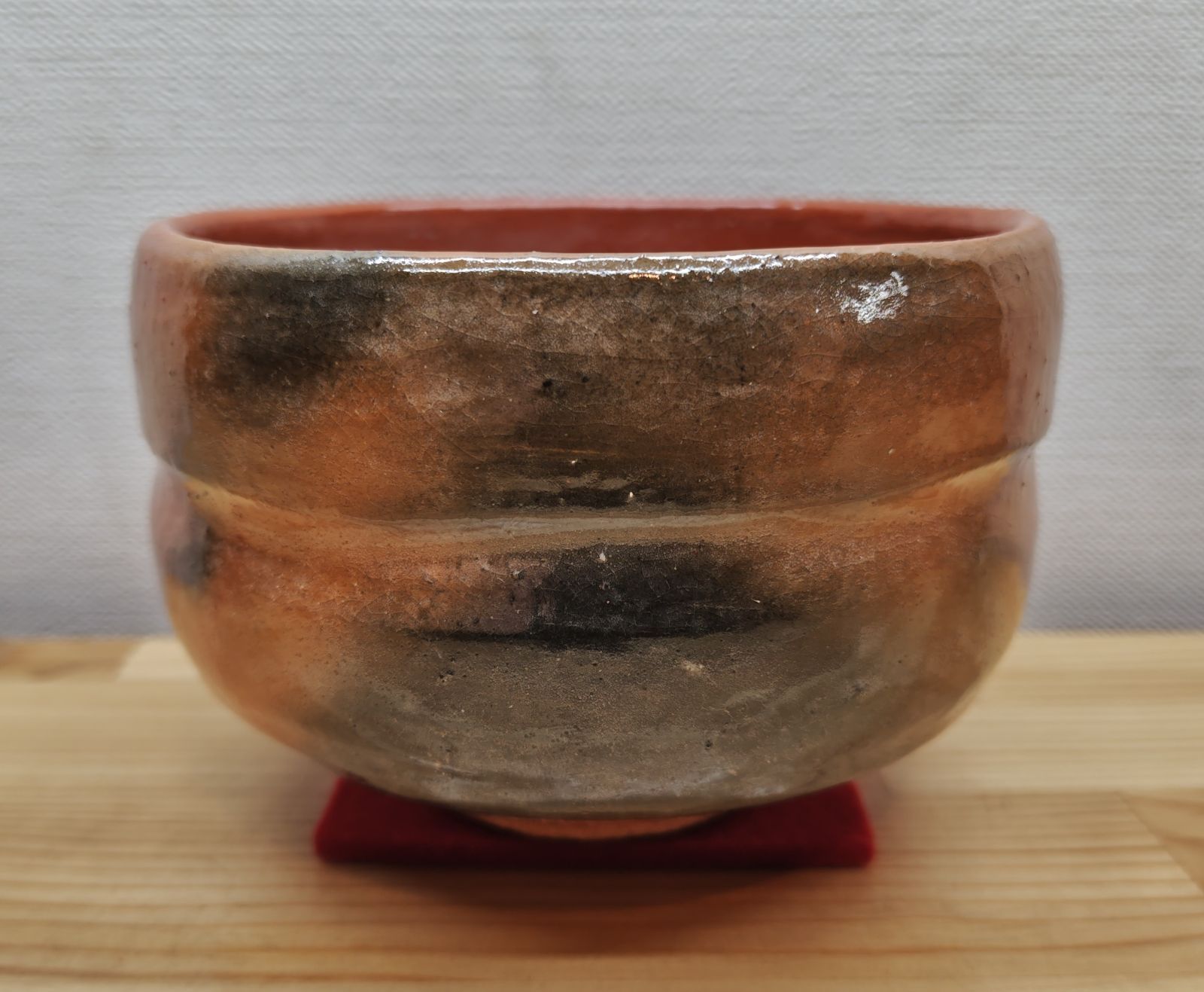 逢絢亭・新品】茶道具 茶碗 赤楽 銘「好日」前大徳書付 佐々木松楽 共 