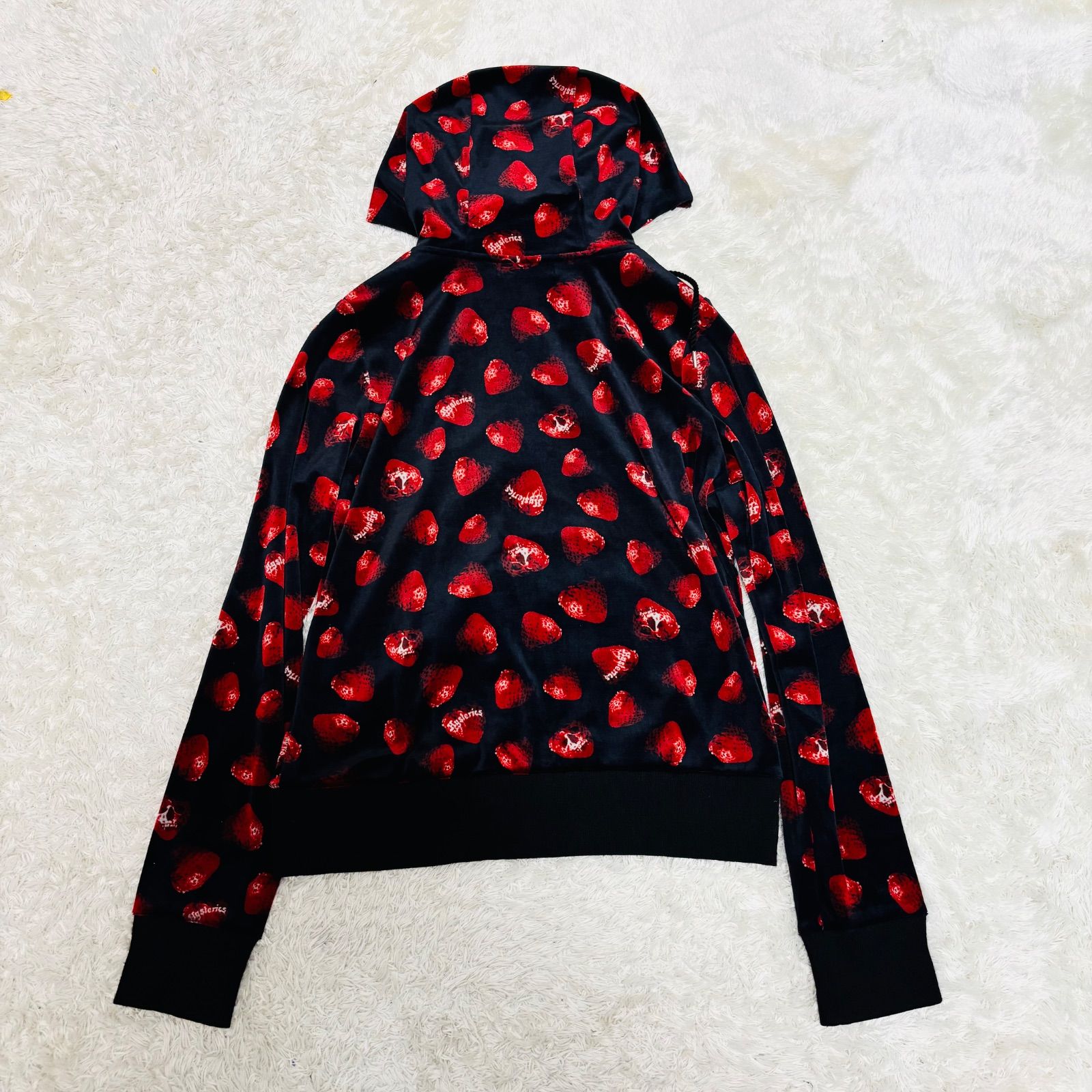 美品 ヒステリックグラマー スカルベリー ジップアップパーカー ベロア 美品 ヒステリックグラマー HYSTERIC GLAMOUR スカルベリー パーカー