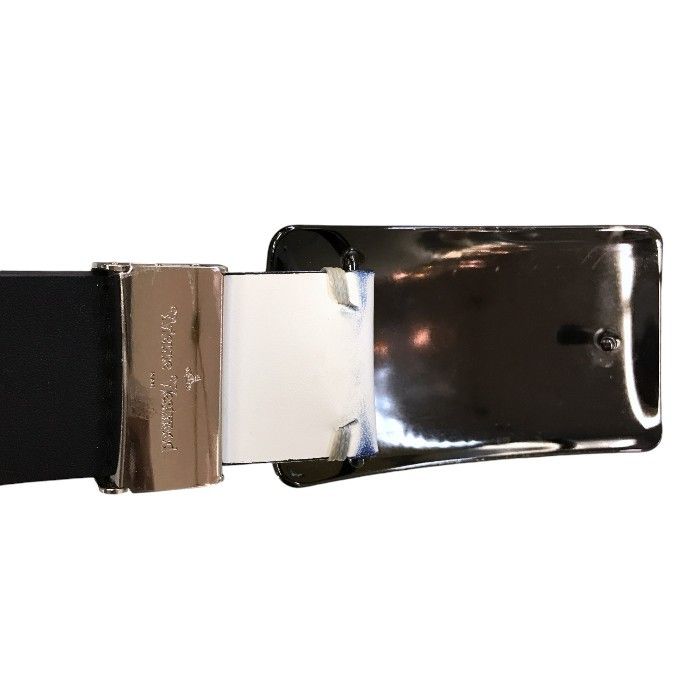Vivienne Westwood MAN ヴィヴィアンウエストウッドマン ベルト メンズ レザー トップ式 スカル チェック ホワイト/ブラック 中古 T1 Vivienne Westwood - Vivienne Westwood MAN ヴィヴィアンウエスト