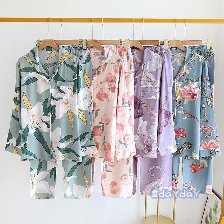 薄手 上下セット ゆったり オシャレ 長袖 女性 ルームウェア 花柄レション レディース 部屋着 パジャマ パジャマ 寝巻き ルームウェア パジャマ 春夏秋