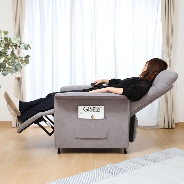 電動リクライナー SIMPLE 1P GY グレー 組立品 代引不可 WWW_KANDAIZUMI_COM