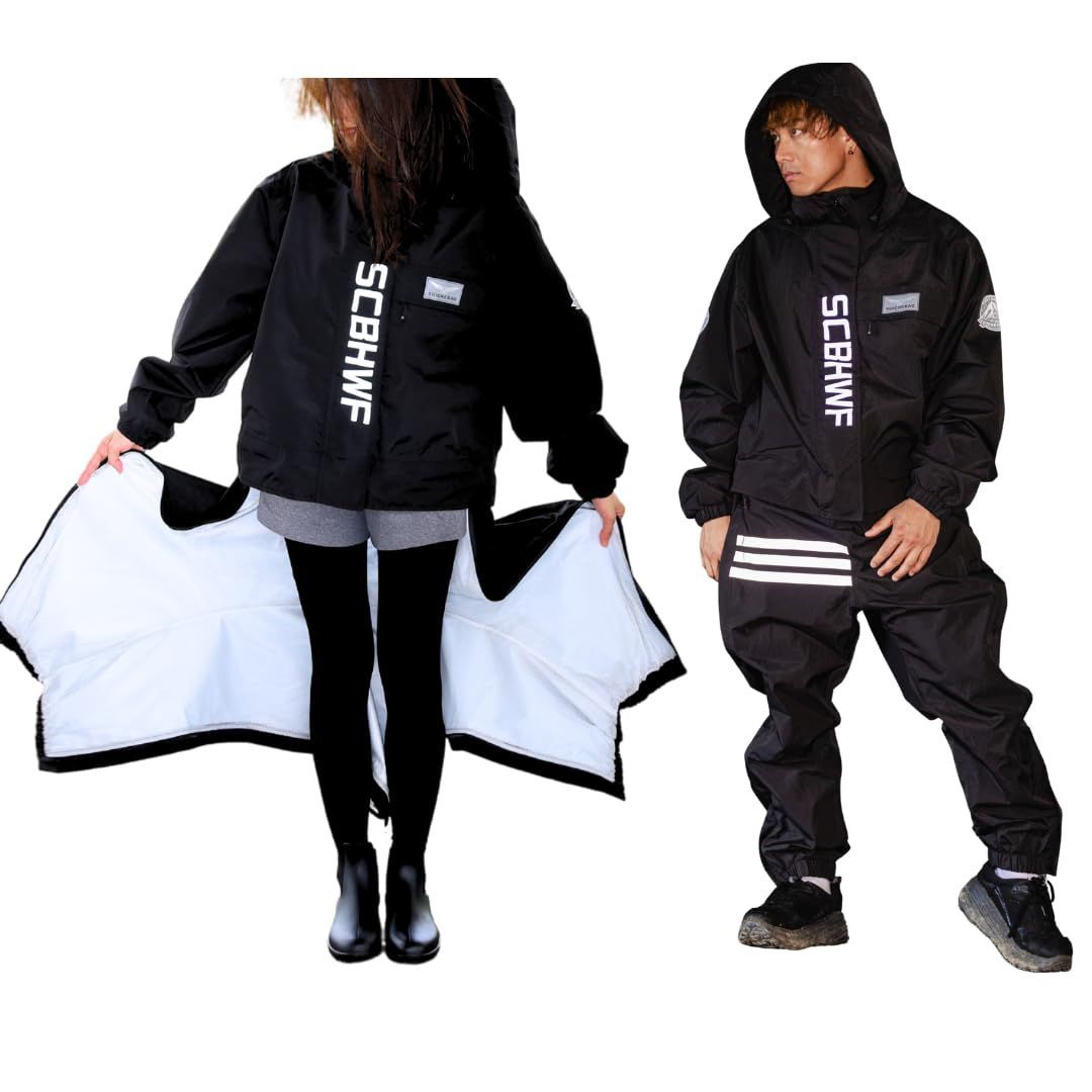 商品 新 まいにち 2in1レインコート レインウェア 上下セット ブラック 靴を脱がずにズボンが脱げる ゴルフ 水 撥水 透湿 通気メッシュ レインスーツ 上下 メンズ レディース レインコート