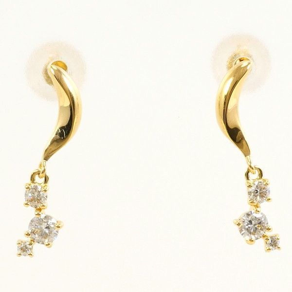 K18YG ピアス earrings ダイヤ 0.12 ×2 総重量約1.1g