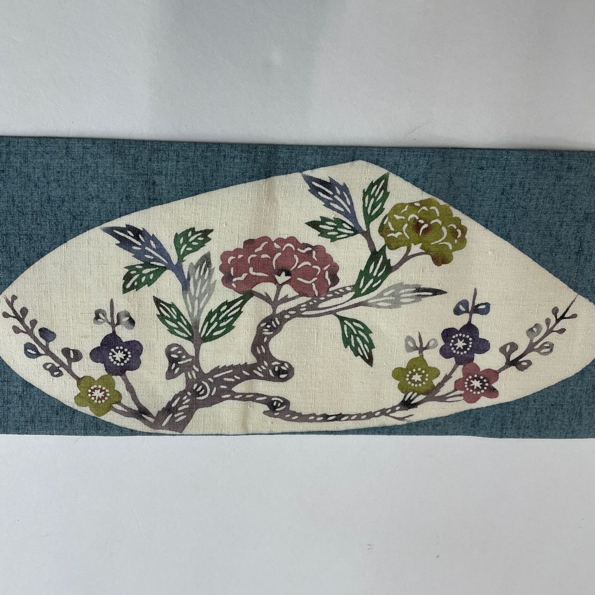 【利益還元祭】開催中！今年最後の大セール 美品 名古屋帯 秀品 【中古 正絹 青灰色 草花 風景 紬地 着物・浴衣