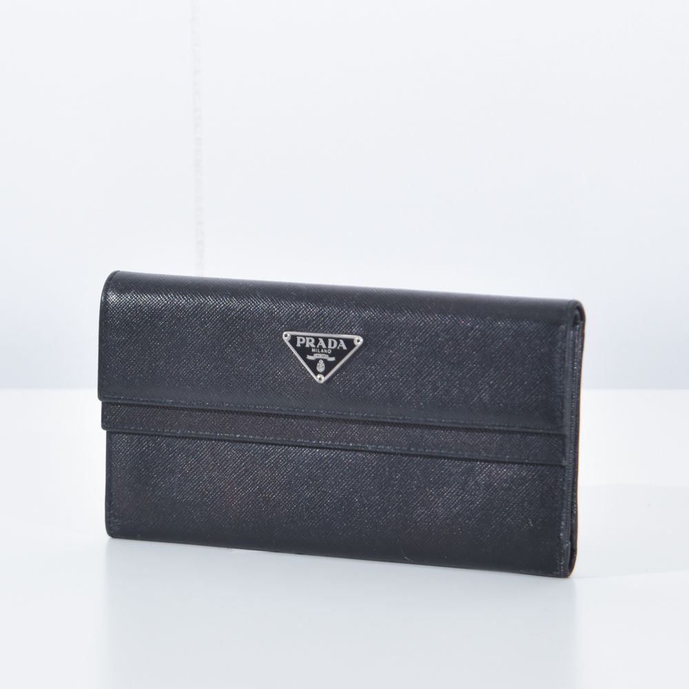中古USED PRADA 財布 長財布 サフィアーノ ブラック 252836197 中古USED PRADA 財布 長財布 サフィアーノ ブラック 252836197