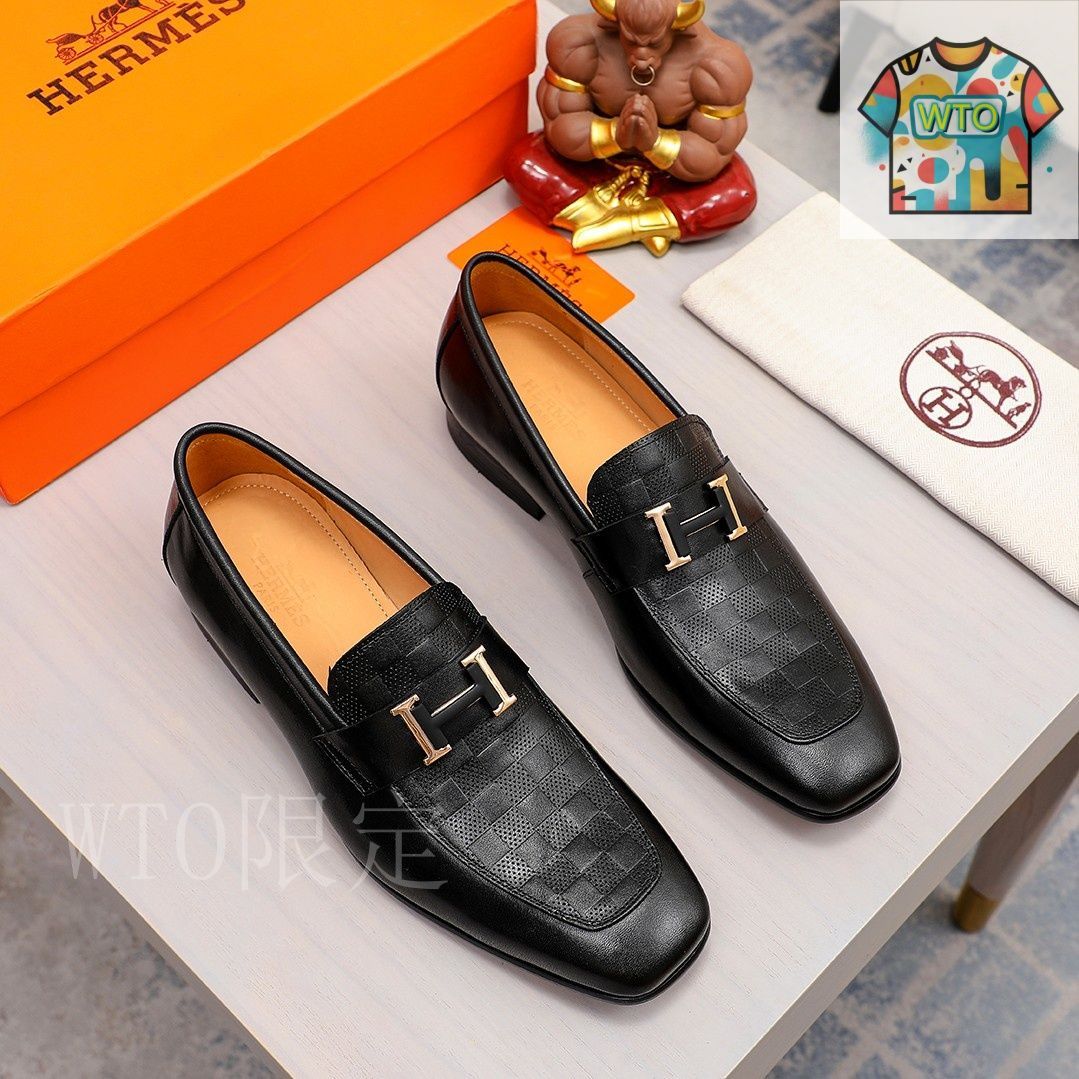 【正規品】ほぼ未使用 エルメス HERMES レザー ビジネス シューズ 37 HERMES エルメス ファーストシューズ レディース37ハーフ