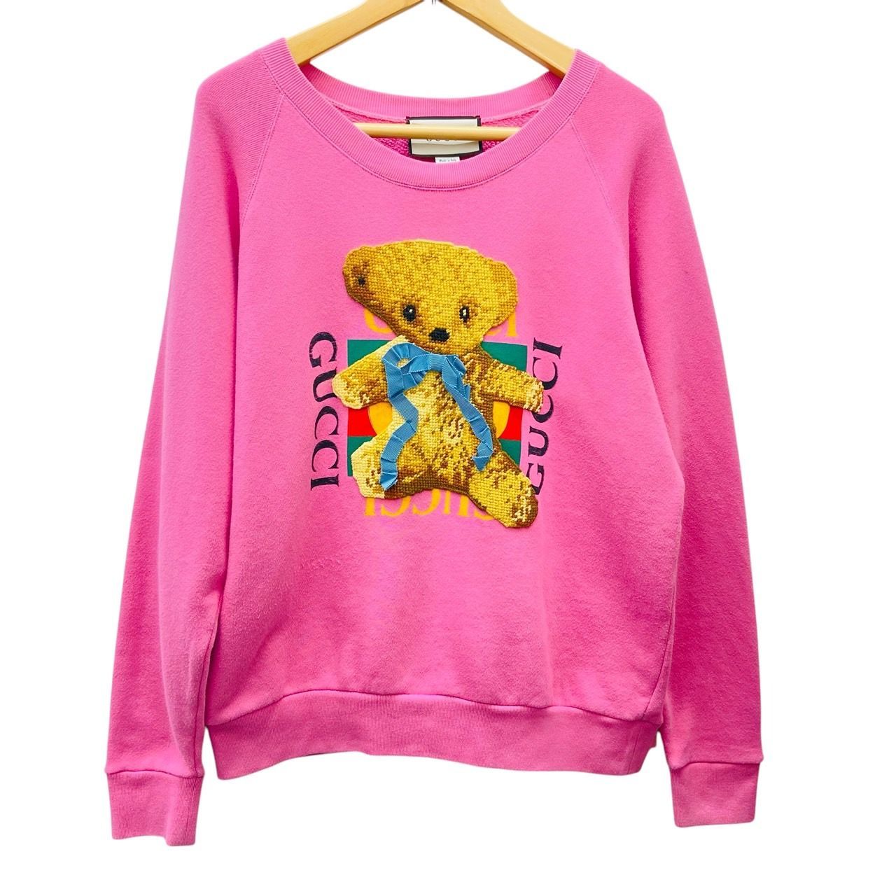 GUCCI テディベアプリント スウェット ピンク GUCCI グッチ テディベアパッチスウェット トレーナー ピンク XS