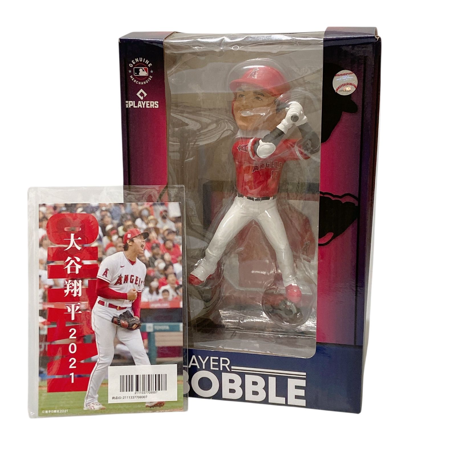 KI1 FOCO PLAYER BOBBLE 2021体 大谷翔平 ボブルヘッド ロサンゼルスエンゼルス フィギュア ポストカード 2枚 MVP受賞