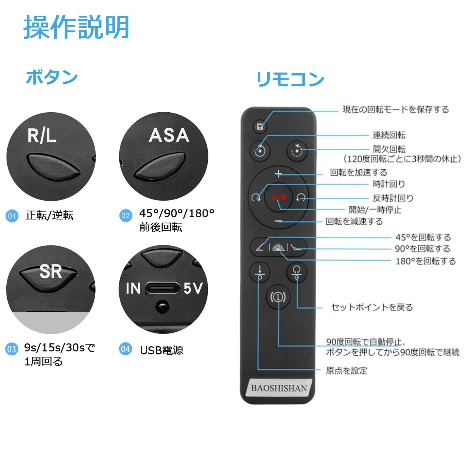 新品 BAOSHISHAN 電動ターンテーブル 鏡面電動回転台 電動回転