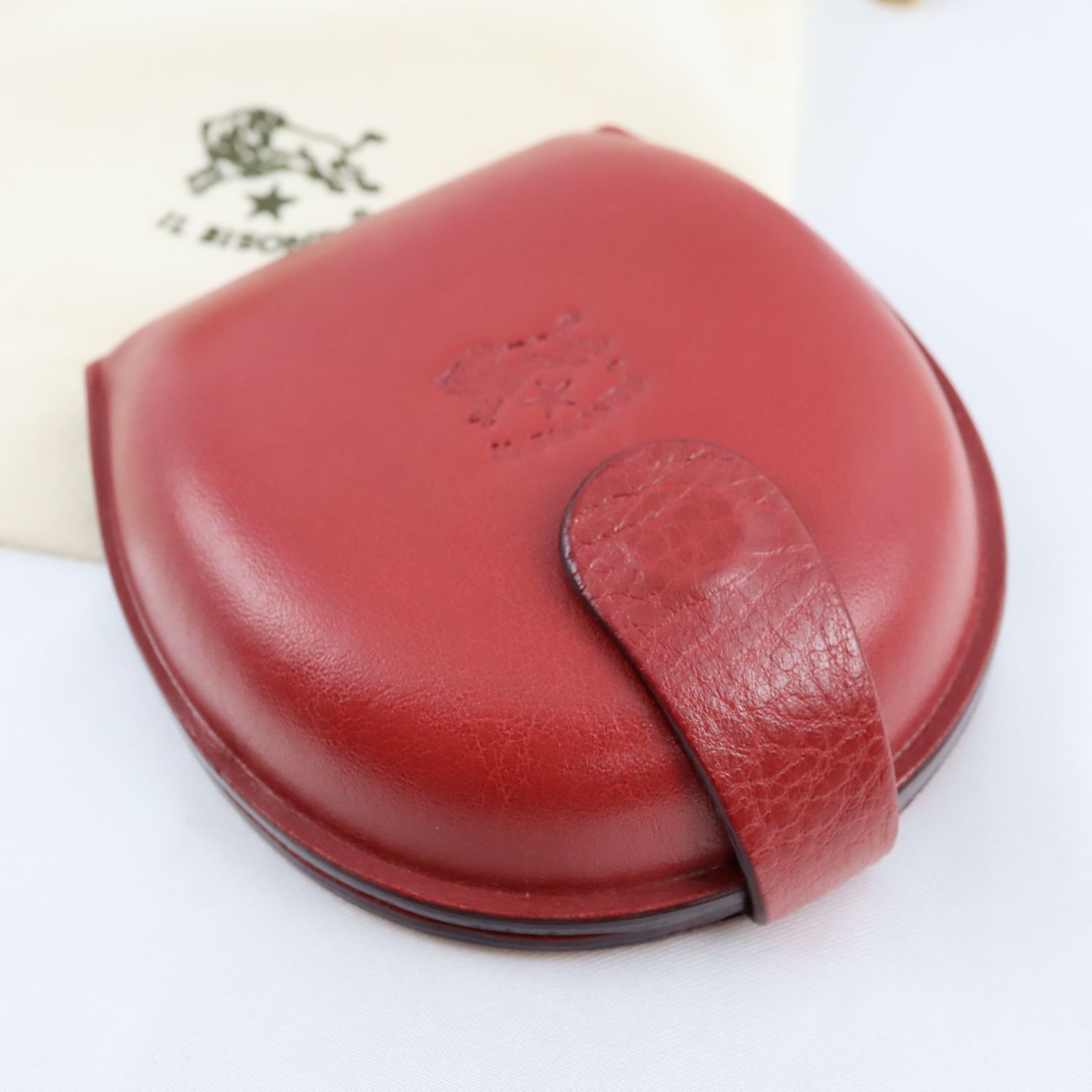 IL BISONTE イルビゾンテ コインケース 馬蹄形 小銭入れ 赤レザー SCP13PV0005