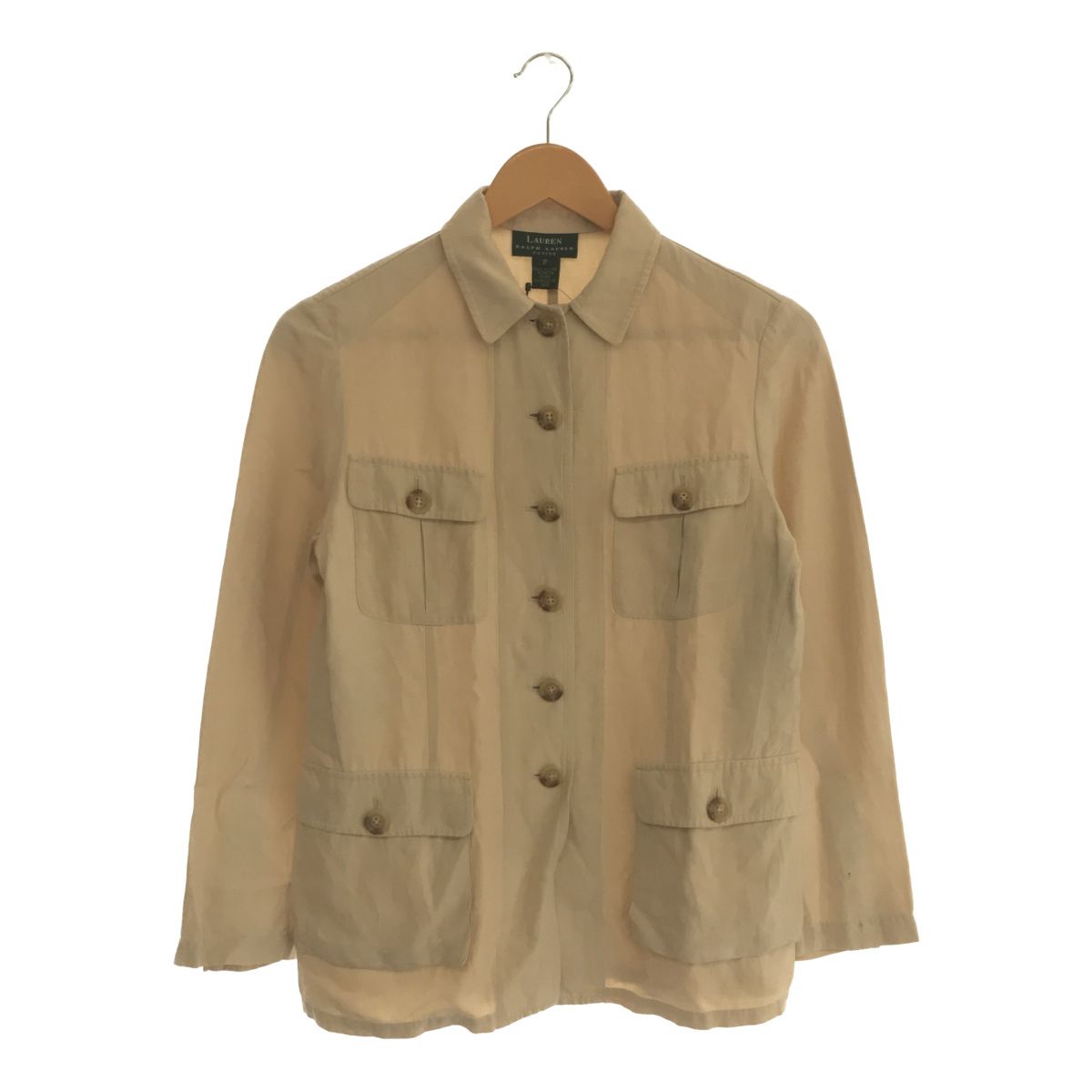 RALPH LAUREN ラルフローレン シルクリネンサファリシャツ トップス