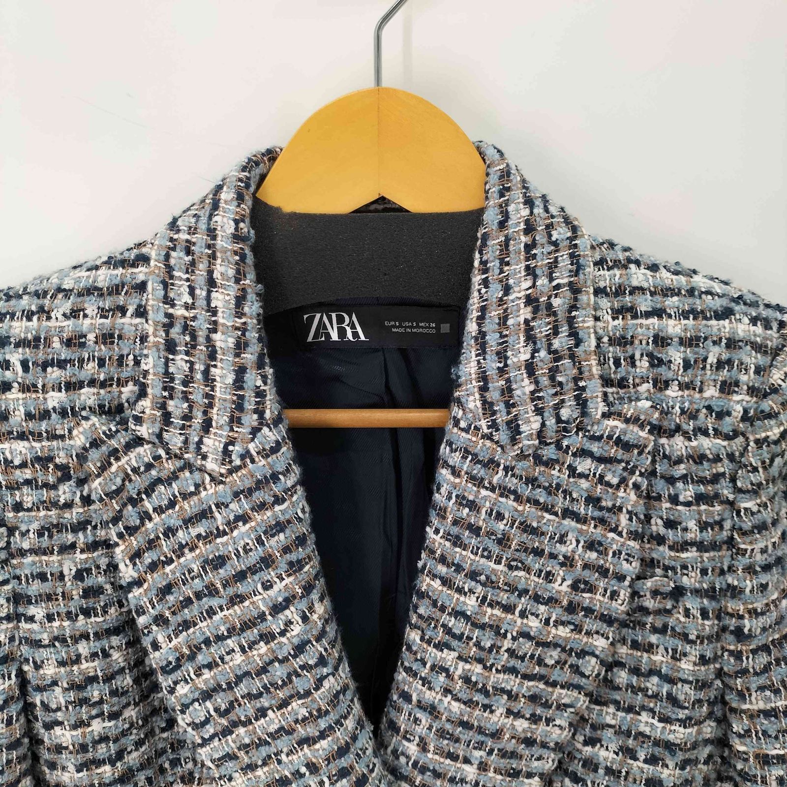 ザラ ZARA テクスチャー素材ダブルブレストブレザー レディース