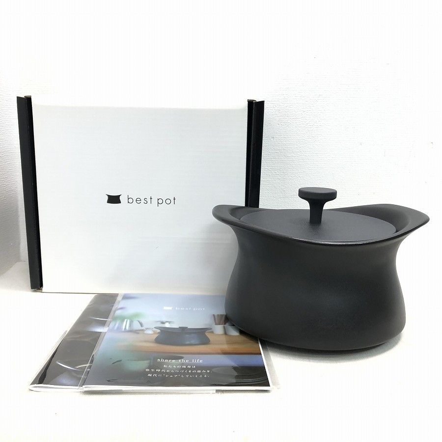♥品 MOLATURA モラトゥーラ best pot ベストポット 16cm 1.5L ブラック 直火用 ごはん1.5～2 合分 1～2 人分のシチューやカレー 土鍋 萬古焼 ●