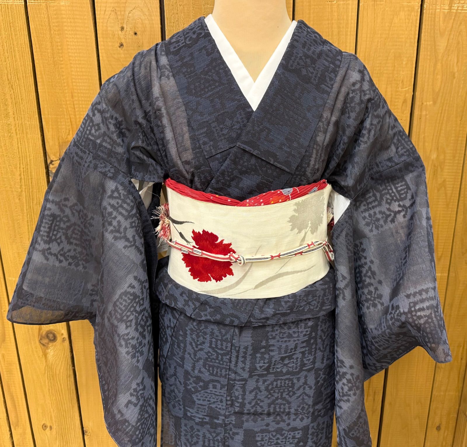 k31⭐️夏結城⭐️超豪華絢爛綺麗身丈170cm裄丈70cm正絹小紋単衣広襟