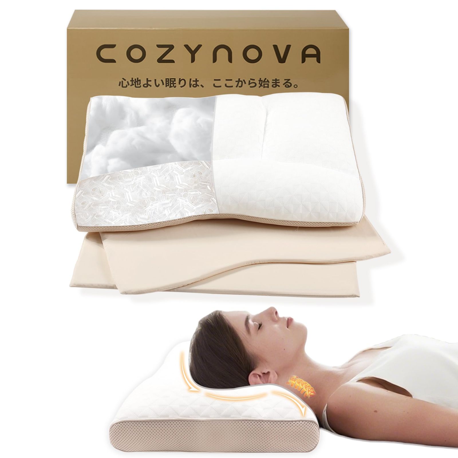 新品 COZYNOVA 枕 低反発 まくら 4段階高さ調整機能で「失敗しない」高さ調整 枕 人気 まくら 安眠枕 低反発 高反発 枕 パイプ枕 ...