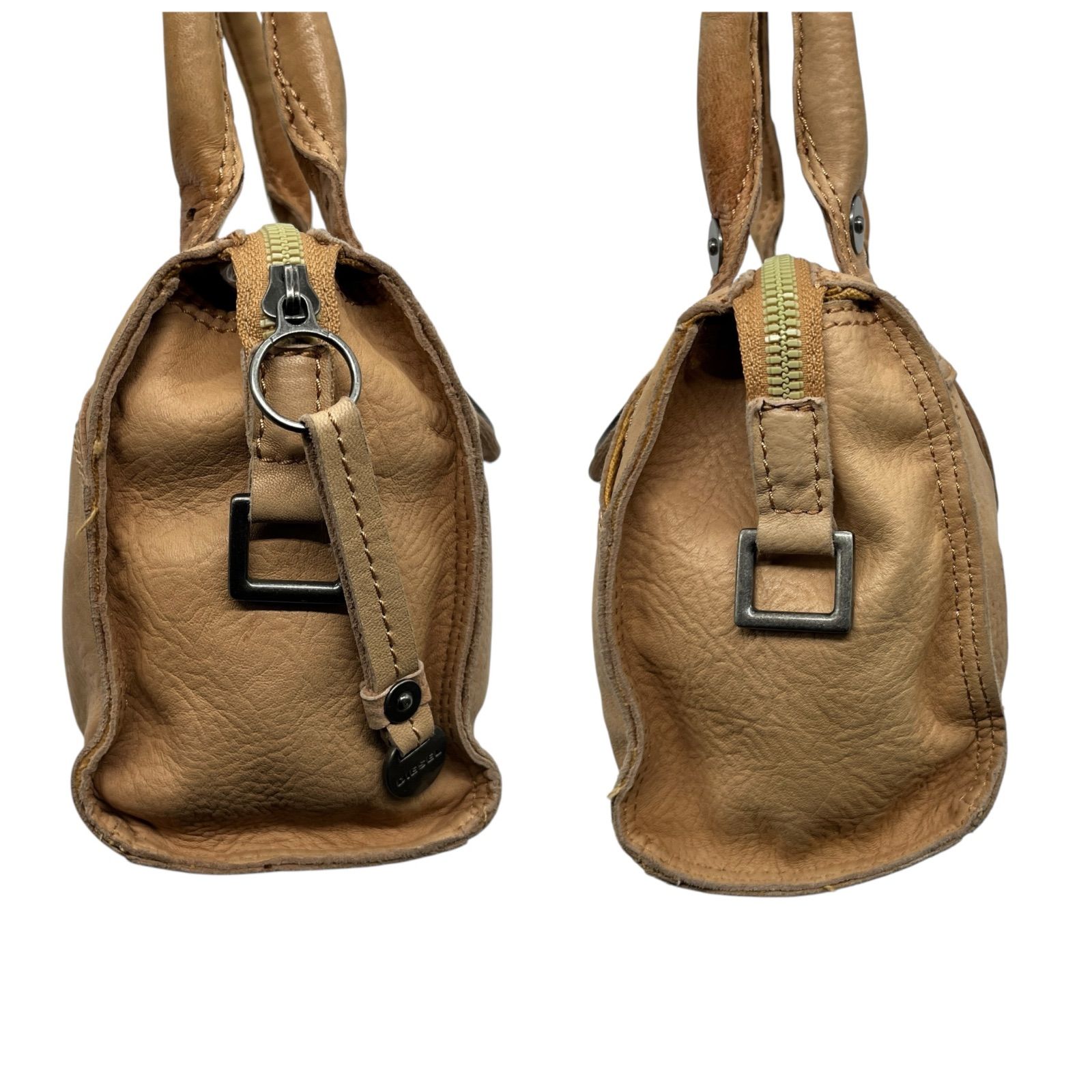 DIESEL ハンドバッグ ターンロック レザー ベージュ y2k 1340
