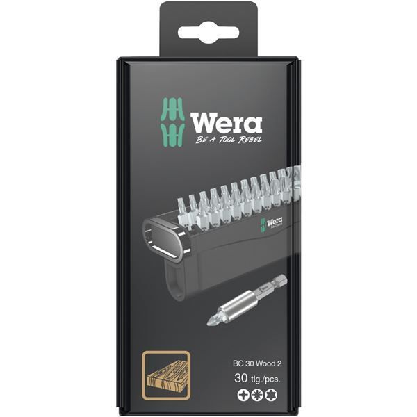 WERA ヴェラ 30本組 差込6.35mm 木材用 タフビット ビット専用ケース付き 057438 工具 ツール DIY 作業工具 道具