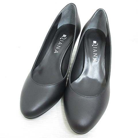 ダイアナ DIANA パンプス スムース レザー シューズ 23.5 TS ブラック 黒 本革 靴 き