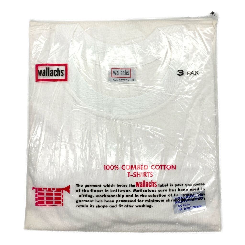 デッドストック wallachs 無地 Ｔシャツ 3枚入り パックT ホワイト (メンズ M) 中古 古着 T2892