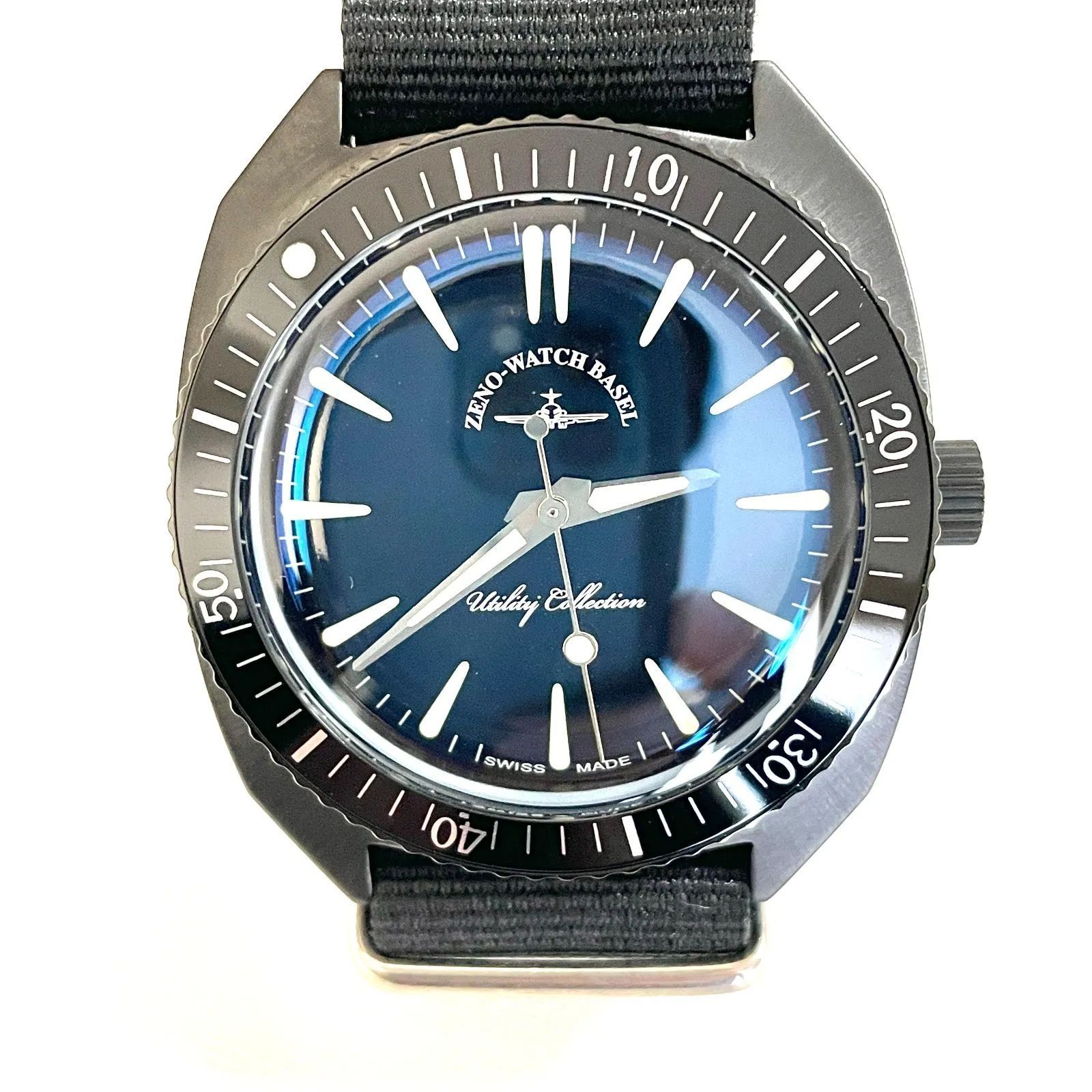 ZENO-WATCH ゼノウォッチ クォーツ 腕時計 B554Q 黒 オレンジ