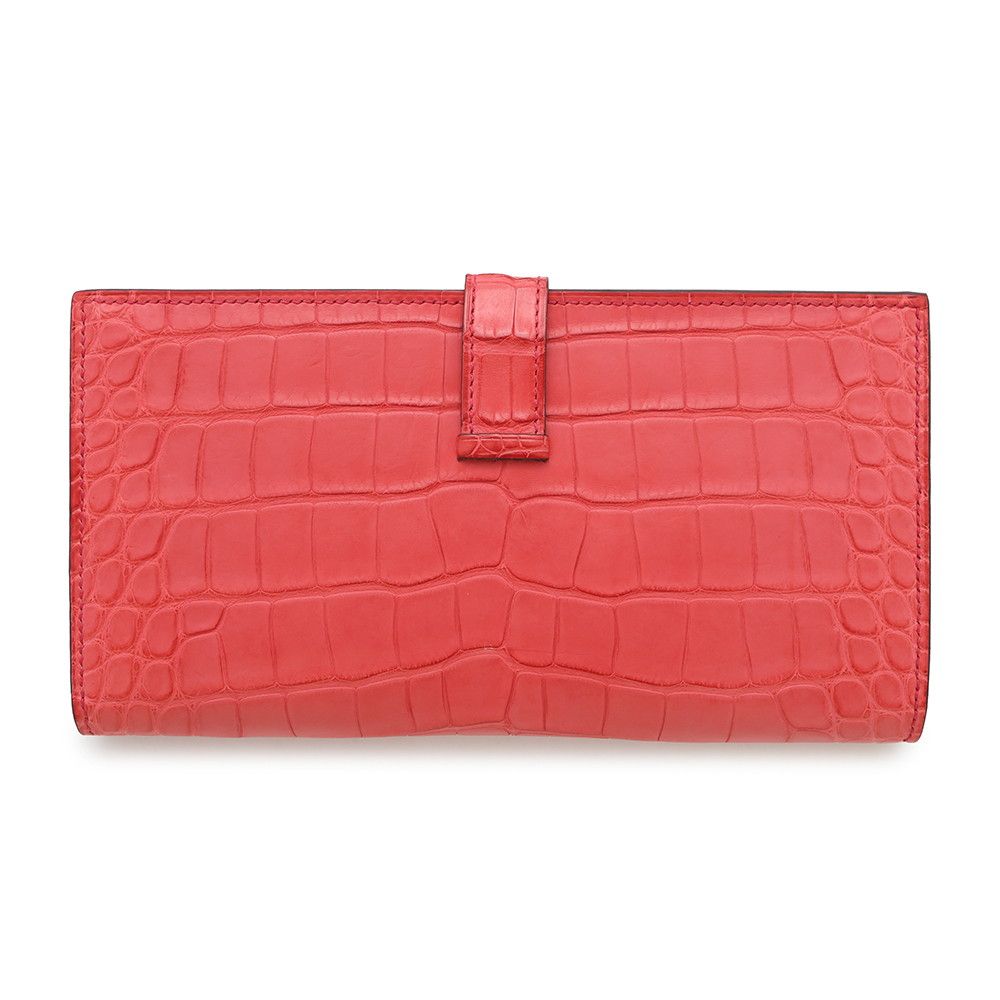 エルメス 長財布 ベアンスフレ ブーゲンビリア/シルバー金具  