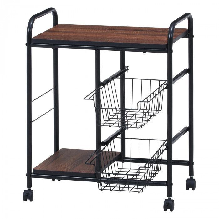 不二貿易 C D 14639 キッチンワゴン FBC-02-1 BK BR 14639