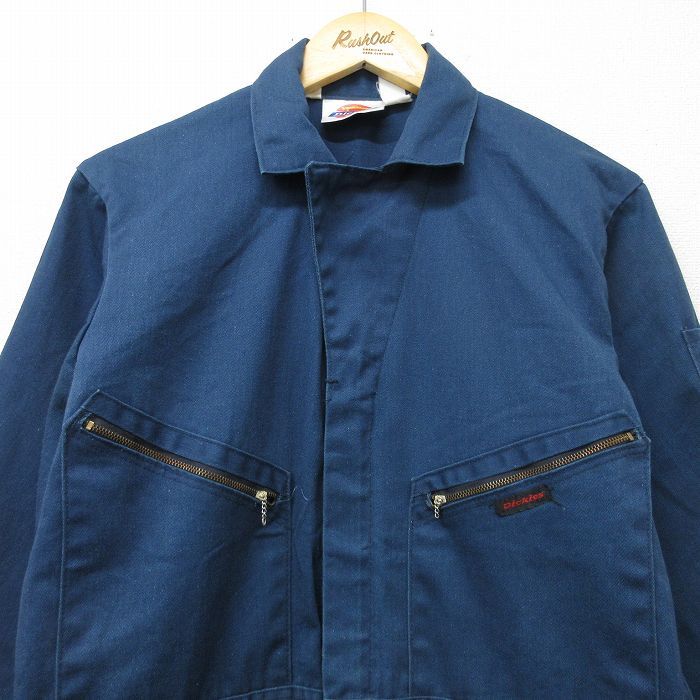 W38/古着 ディッキーズ Dickies 長袖 ワーク ツナギ メンズ 80s タロン 