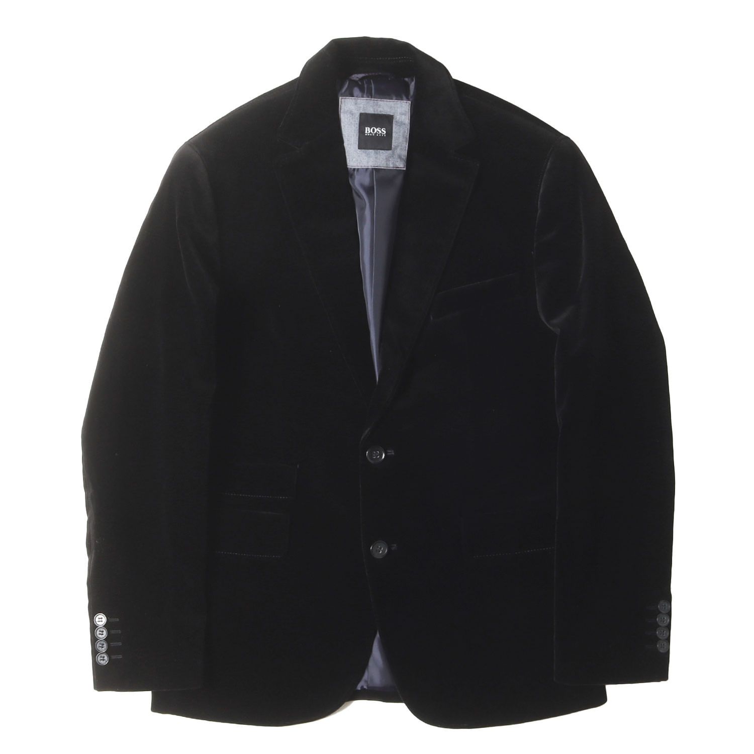 HUGO BOSS ヒューゴボス ジャケット ブラック 黒 サイズ:46 | ベルベット 2つボタン テーラードジャケット | アウター ブレザー 上着【メンズ】【中古】【美品】【K4589】 美品】HUGO BOSS ヒューゴボス ジャケット ブラック 黒 サイズ:46