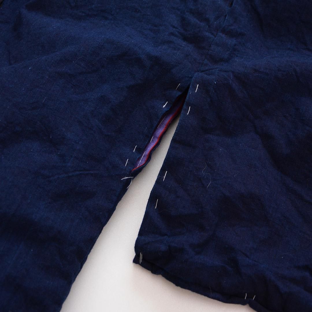 藍染 野良着 ジャケット｜縞模様 裏地あり｜古布 リメイク 素材にも Indigo-Dyed Striped Noragi Workwear Jacket – Vintage Japanese Lined Cotton Fabric for Remake NEXPOTALLINN_EU