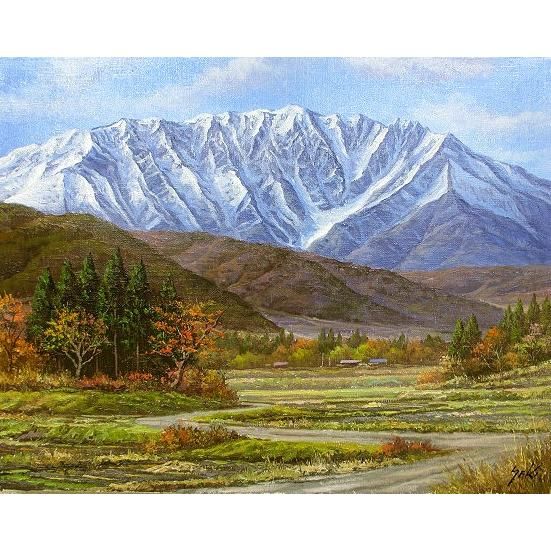 油彩画 洋画 (油絵額縁付きで納品対応可) WF6 「河口湖より富士