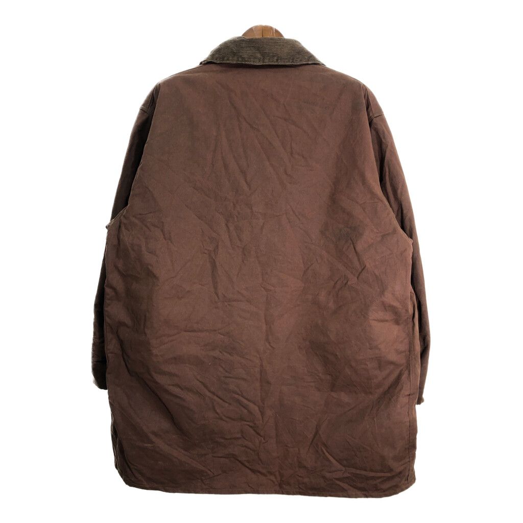 80年代 イングランド製 Barbour バブアー NORTHUMBRIA ノーザンブリア オイルドジャケット ブラウン (メンズ 117CM) 中古 古着 R7204