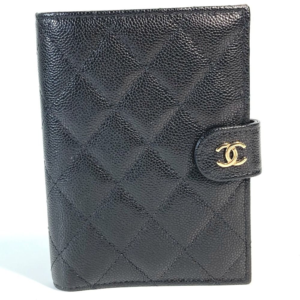 CHANEL シャネル パスポートケース CC ココマーク キルティング マトラッセ ロゴ AP3791 キャビアスキン ブラック