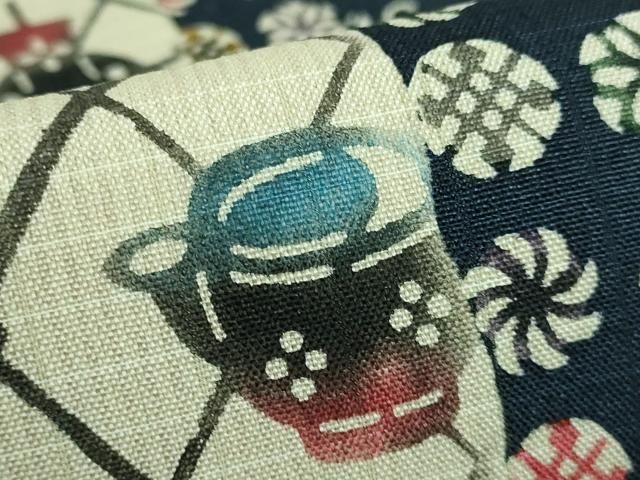 平和屋本店□極上 工房桝屋儀兵衛 紅型 芭蕉織 九寸名古屋帯 本場縞  