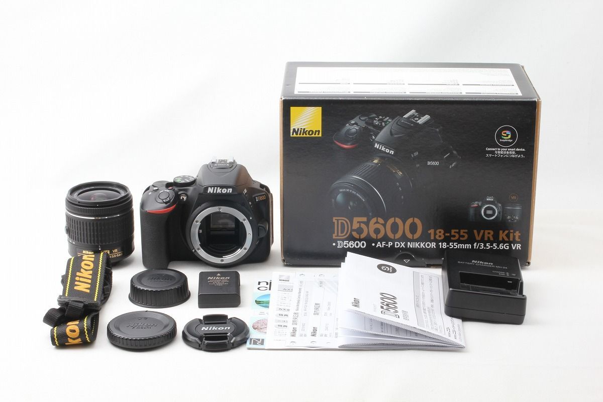 ニコン Nikon D5600 AF-P 18-55 VR レンズキット ブラック 僅か4212ショット 付属品満載 元箱◇45494 - メルカリ