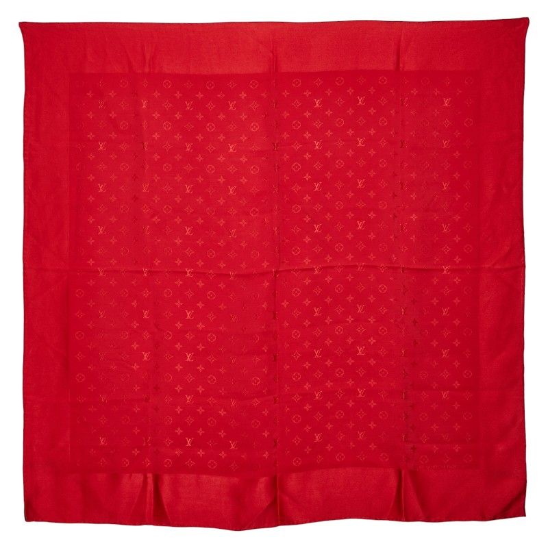 ルイ ヴィトン モノグラム カレ モナコ M72346 レッド シルク レディース LOUIS VUITTON 1-0229422