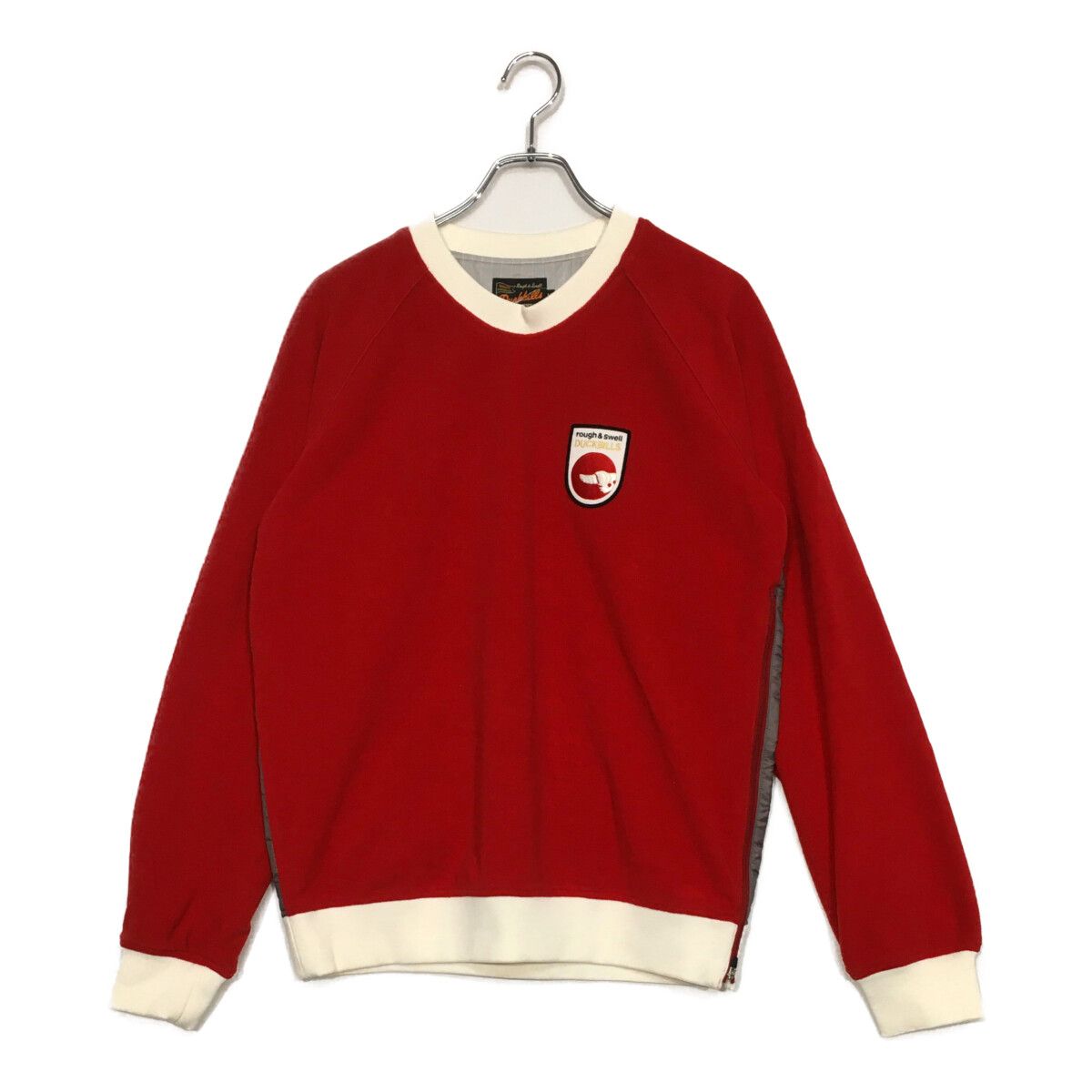 メンズ ラフ＆スウェル rough-swell スニードジャック M 赤 グレー フリース 中綿 銀色裏地