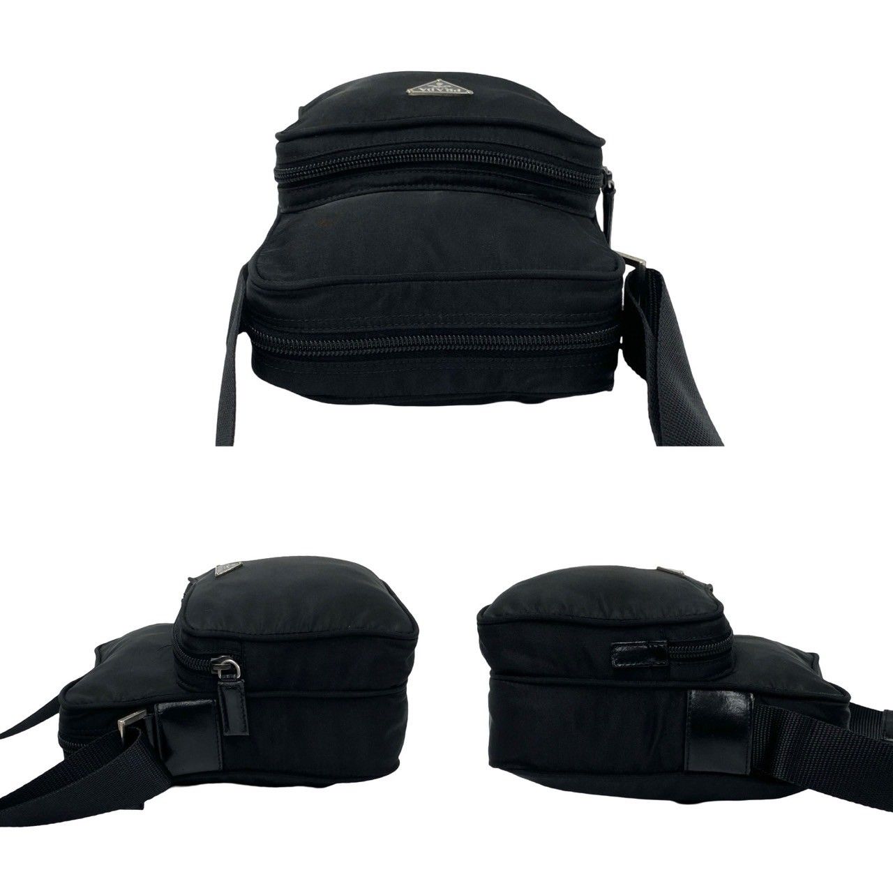 極 美品 希少品 カード付き PRADA プラダ 三角ロゴ 金具 ナイロン ミニ