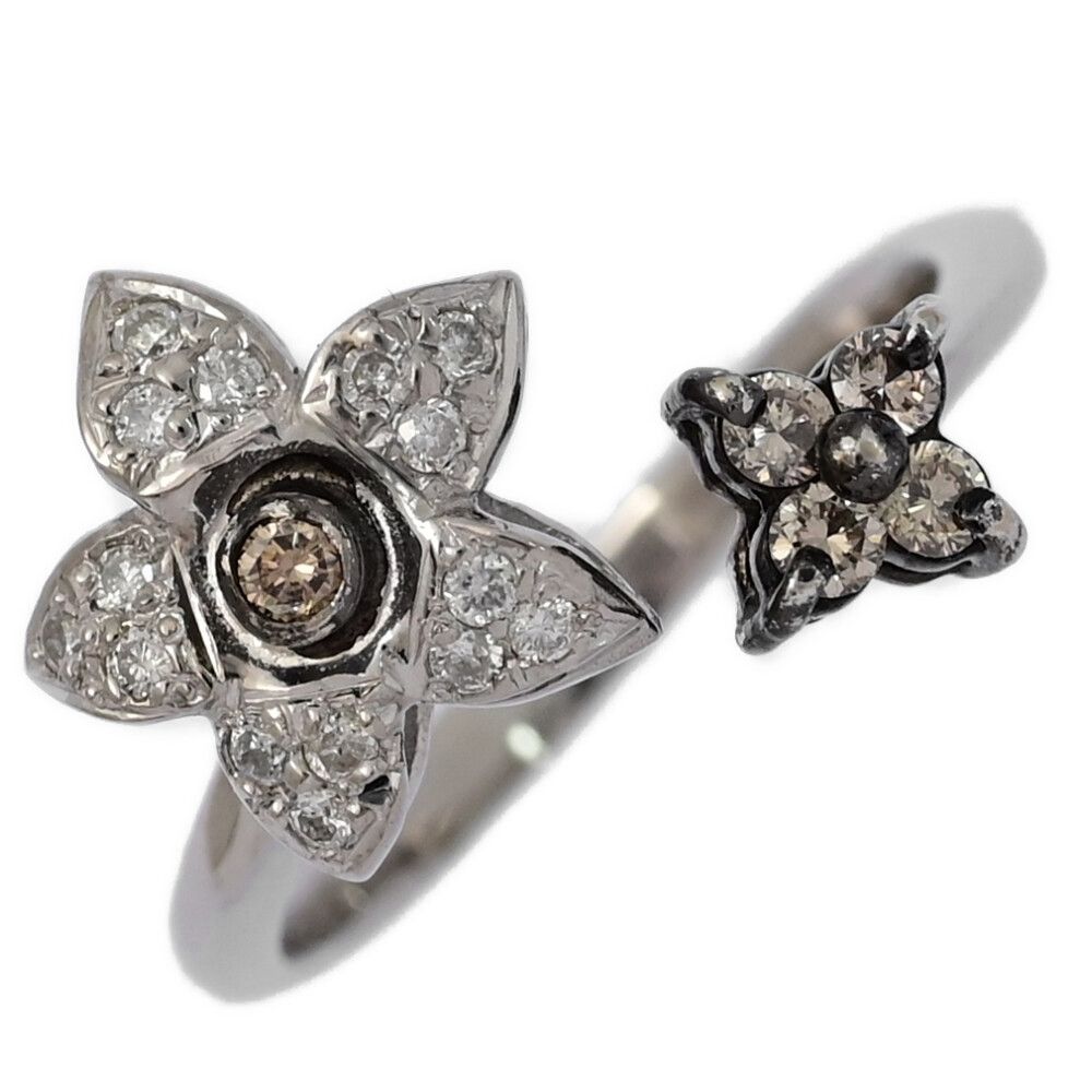 0.3ct|フラワーモチーフ･ダイヤモンドリング･指輪|K18WG|750-3.9g|12.5号| 52.5|ホワイトゴールド 翌日配送可 ♀ S レディース 592210