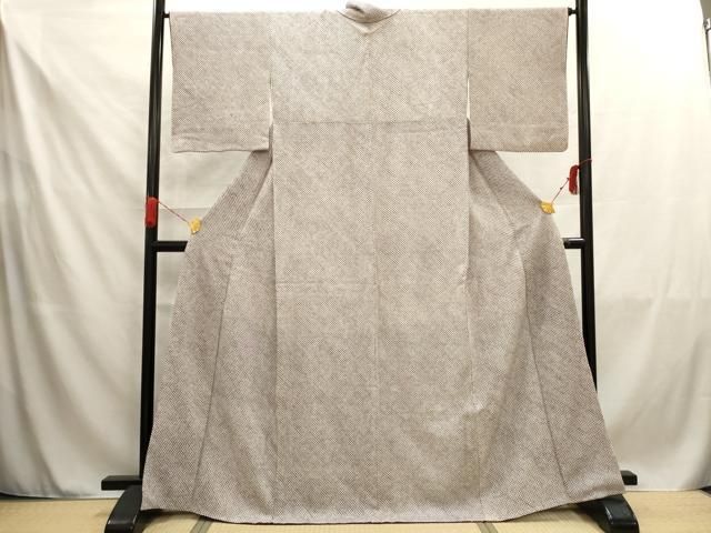 平和屋着物▽訪問着 単衣 生紬 作家物 魚文 蟹 暈