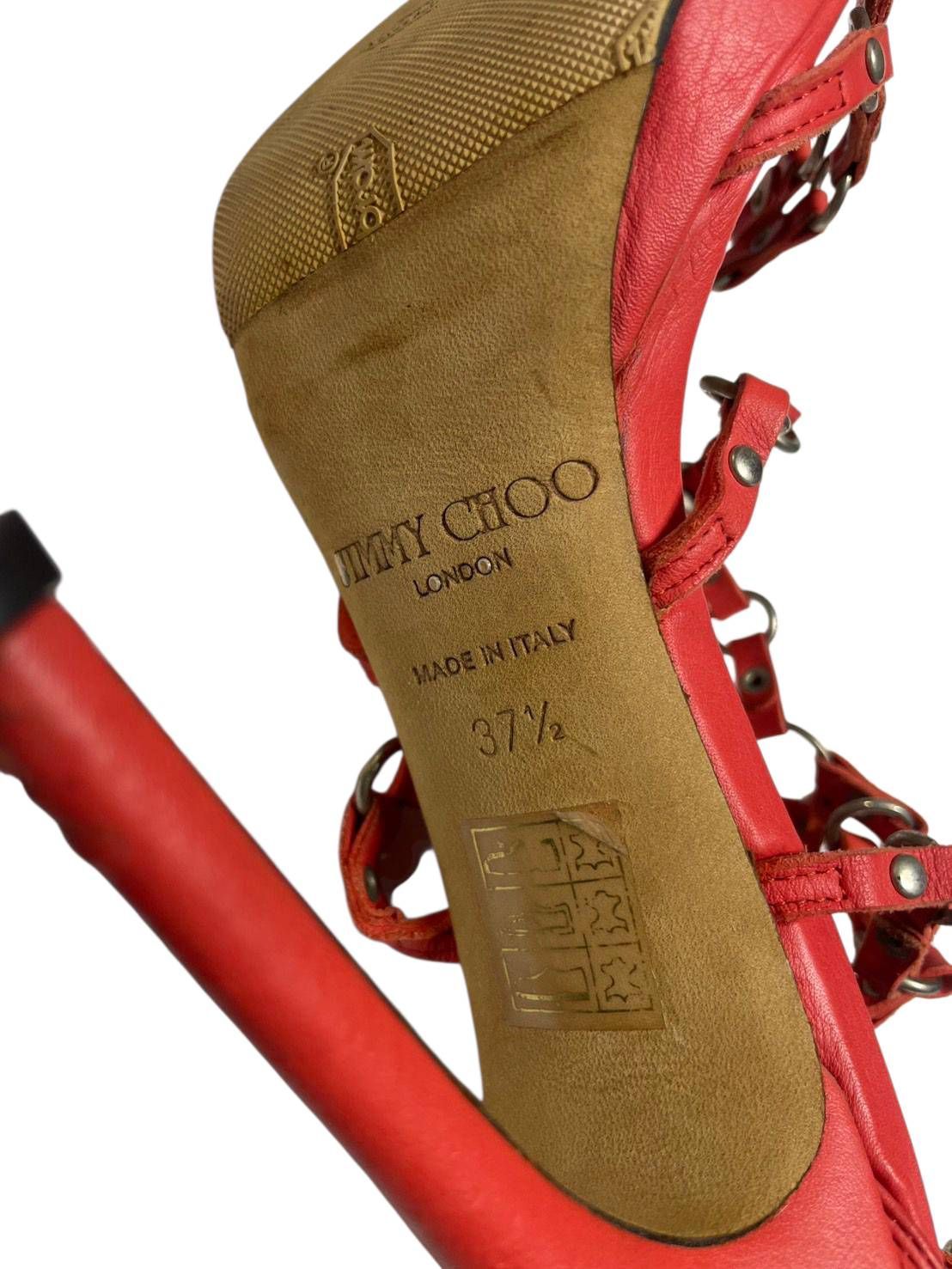 ジミーチュウ　JIMMY CHOO パンプス　ハイヒール　 サンダル 23.0 N0533】ジミーチュウ JIMMY CHOO パンプス 37.5 23.5cm オレンジ