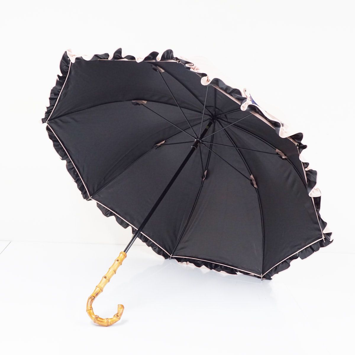 完全遮光日傘 芦屋ロサブラン USED美品 ミドル フリル 紫外線 オール