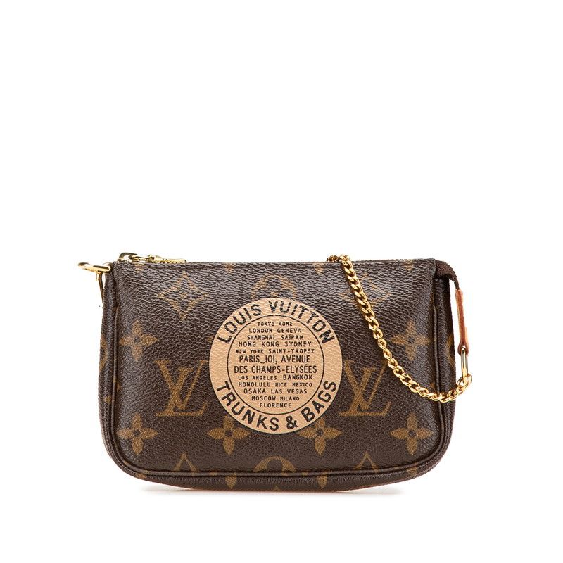 ルイ ヴィトン モノグラム ミニ ポシェット アクセソワール T-B M60153 ブラウン PVC レザー レディース LOUIS VUITTON 214-11758