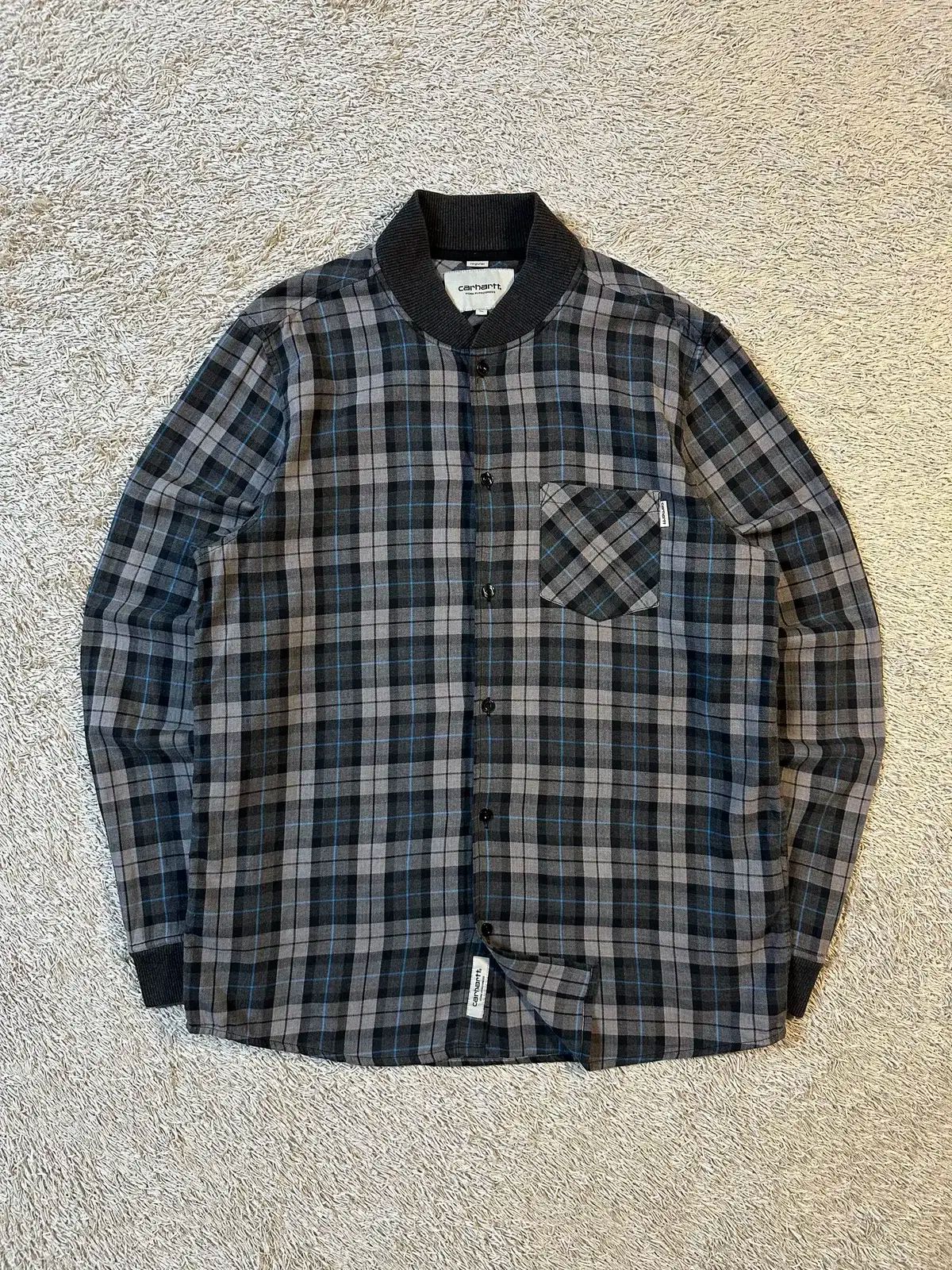 値下げしました！Carhartt ネルシャツ チェックシャツ 裏ボア ブルー