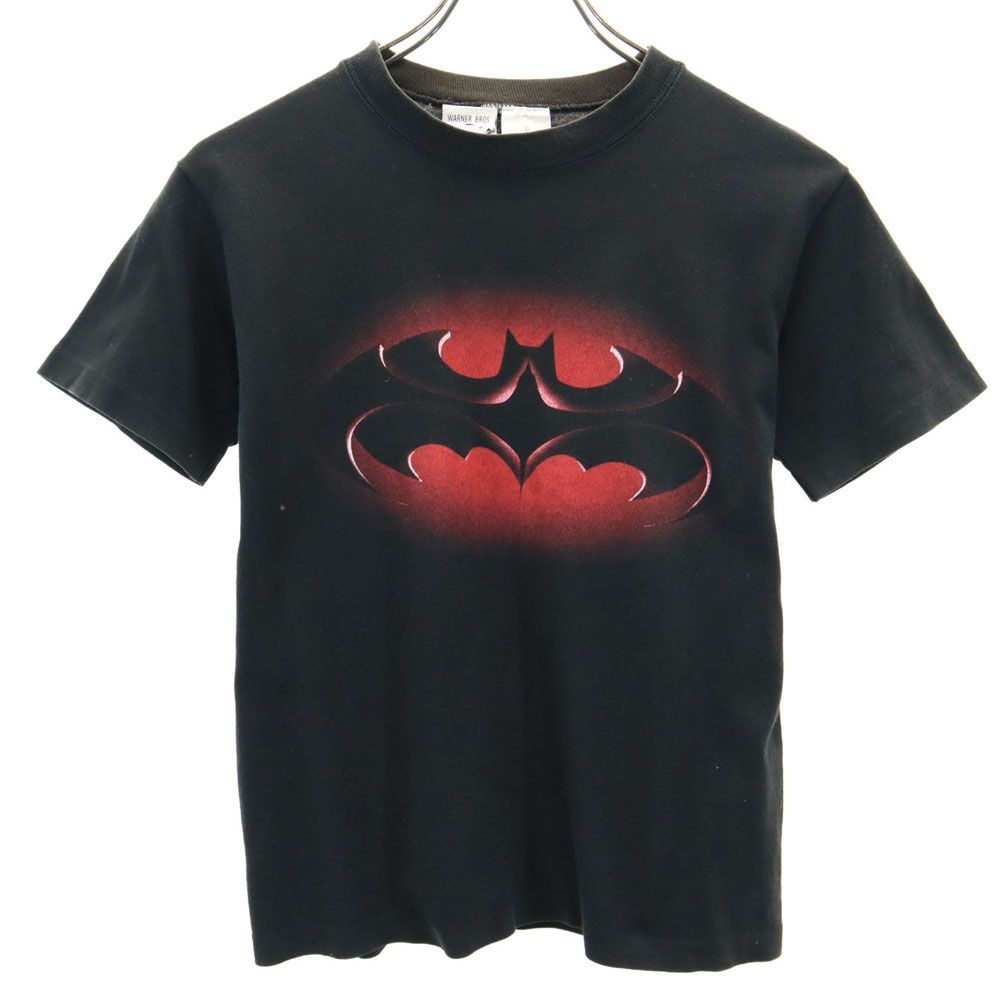 ワーナーブラザース 90s BATMAN オールド USA製 プリント 半袖 Tシャツ S ブラック系 Warner Bros キッズ 古着 【240330】 メール便可