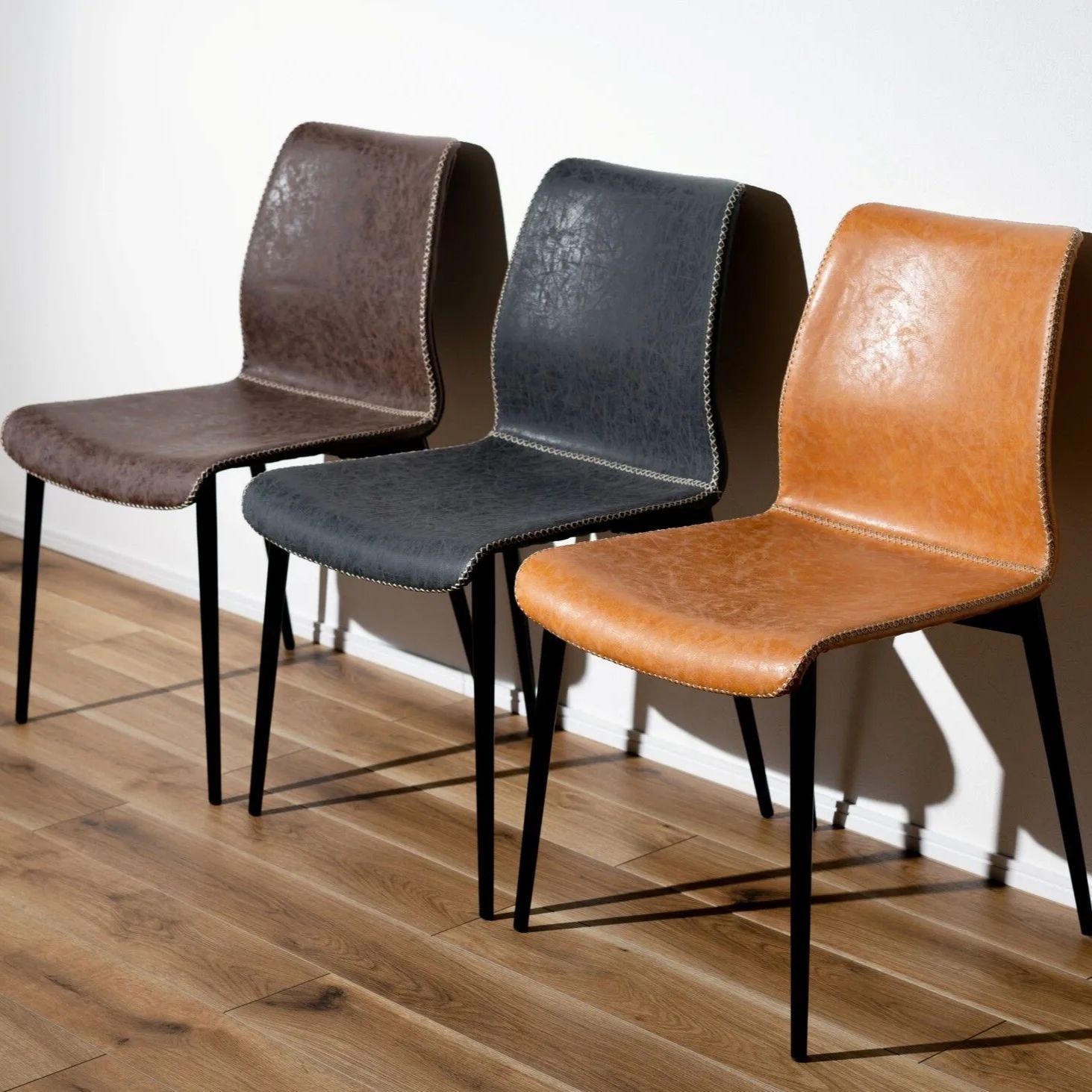 ♪ ２脚セット 北欧 レザー調 ダイニングチェア チェア おしゃれ 椅子 カフェチェア